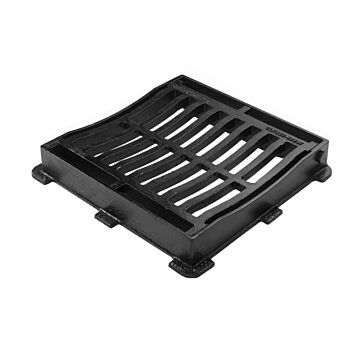 302 x 302 x 50 Hinged & Dished Gully Grating & Frame 12.5T CD58 DDI