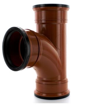 110mm Underground Drain 87 Degree Tripple Socket Tee Junction
