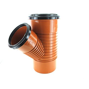 160mm x 110mm Underground Drain 135 Degree Double Socket Y Junction