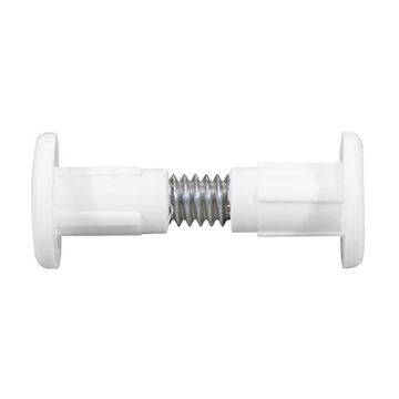 Plastic Cabinet Connector Bolts - White - 28mm  - Pack of 4
