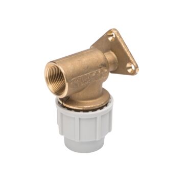 Wall Plate Elbow Brass 20mm x 1/2" MDPE to BSP