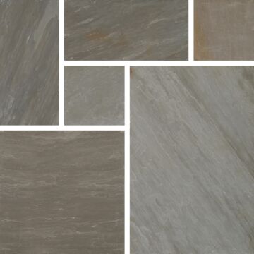 Sandstone Paving Slabs Light Grey Single Sizes