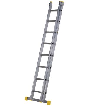 Square Rung Double Section Extension Ladder