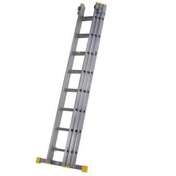 Square Rung Triple Section Extension Ladder