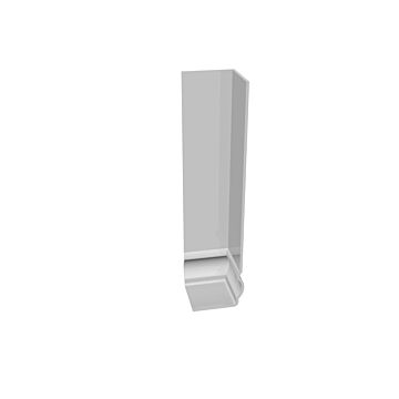 600mm PVCu Ogee Double Ended Corner White