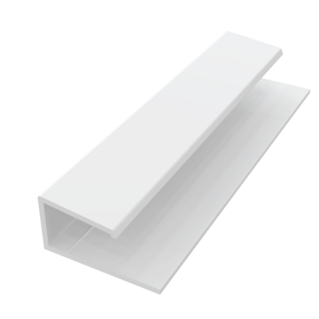 PVCu Universal J Edge Trim 3 Metre White