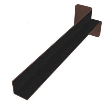 600mm PVCu Plain Fascia Internal Corner Woodgrain Black Ash