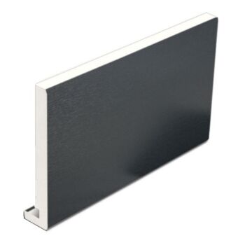 PVCu Magunm Square Leg Fascia Board 5 Metre Woodgrain Anthracite Grey