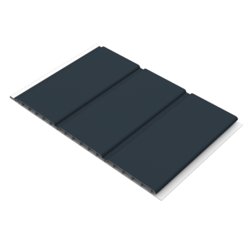 300mm PVCu Hollow Soffit Board 5 Metre Woodgrain Anthracite Grey