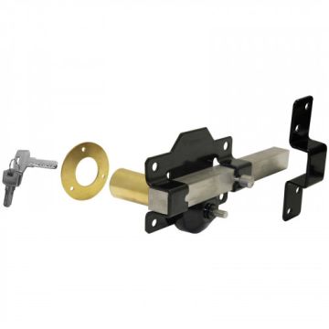 50mm Single Locking Long Throw Lock with Elongated Keep & Stainless Steel Bar